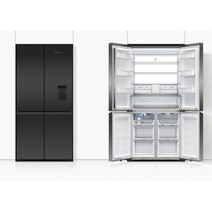 Fisher & Paykel Series 7 690L Quad Door Refrigerator with Ice and Water Matte Black Glass RF730QZUVB1 hero image