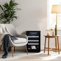 LeCavist 20 Bottle Wine Cabinet Single Zone Black LEK21PV hero image