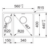 Franke Maris 340/150mm 1 and 1/2 Bowl Right Topmount Sink Onyx MRG660-SBRONB image NaN