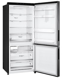 LG 420L Bottom Mount Fridge Matte Black GB-455MBL hero image