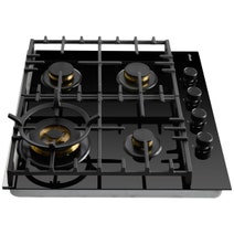 Omega 60cm Natural Gas Cooktop with Wok Burner Ceramic Glass Black OCGG604WB hero image