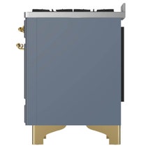 Ilve Majestic 90cm Freestanding Dual Fuel Oven with TFT Control Blue Grey/Brass M09IDNE3-BGG hero image