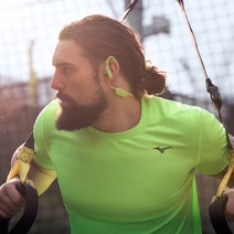 Panasonic RP-BTS10E-Y Wireless Bluetooth In Ear Sports Headphones Yellow hero image