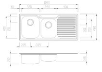 Oliveri DZ111 Diaz 1 and 3/4 Bowl Right Hand Drainer Topmount Sink hero image
