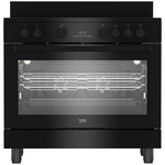 Beko 90 cm Black Twin Fan Freestanding Oven with Ceramic Cooktop BFCB917CMB hero image