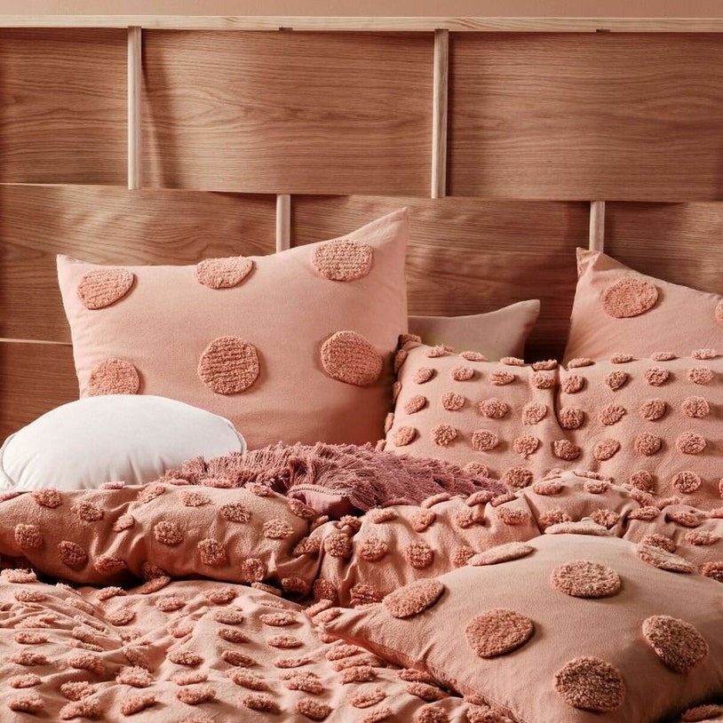 Linen House Haze Rosette Double Bed Quit Cover Set 01702I378