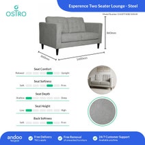 Ostro Esperence Two Seater Lounge Steel U502PT40BCSXSHX hero image