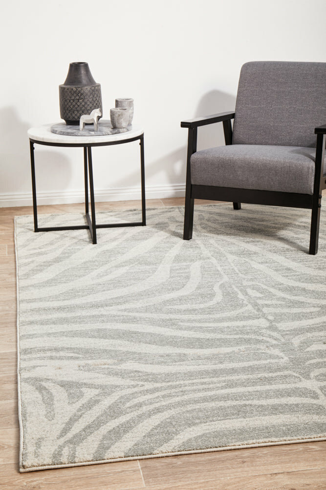 Rug Culture Chrome Large Silver & Off White Rug 290X200CM - CRO-SAV-SIL-290X200 hero image