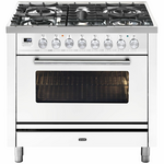 ILVE Professional Plus Series 90cm Dual Fuel Five Burner Oven with Milano Knobs P09PDWE3WH hero image