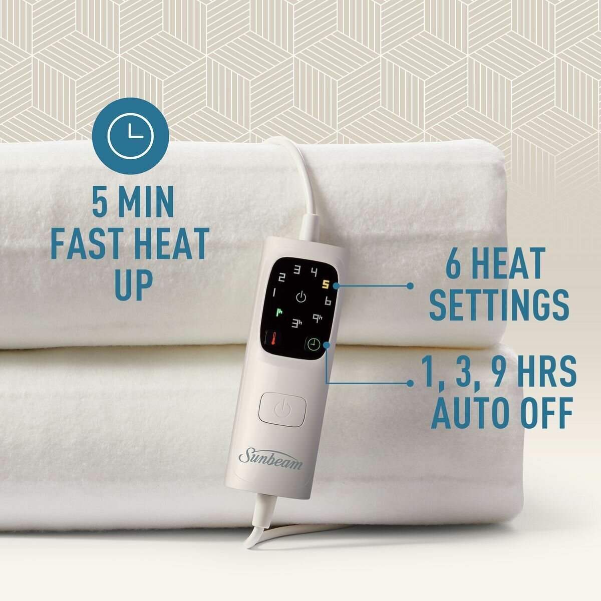 Sunbeam Sleep Perfect Anti Bacterial King Single Heated Electric Blanket BLA6331 hero image