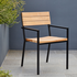 Reddie Suzy Stackable Outdoor Dining Chair Teak Top Black Frame image NaN