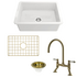 Turner Hastings Cuisine 68 Sink Pack with Brushed Brass Ludlow Bridge Mixer Tap and Accessories PKG038 image NaN