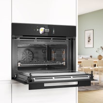 Bosch Series 8 Accentline Built-In Compact Oven with Microwave Function Black CMG978NB1A hero image