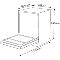 Omega 60cm Freestanding Dishwasher Black Stainless Steel ODWF6014BX hero image