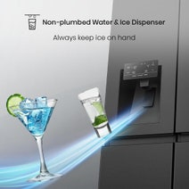 Hisense 632L Side by Side Refrigerator Black Steel HRSBS632BW hero image