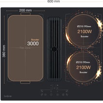 Linarie 60cm Bruz Double Flex Zone Induction Cooktop with Integrated Ventilation System RF6012FLEX hero image
