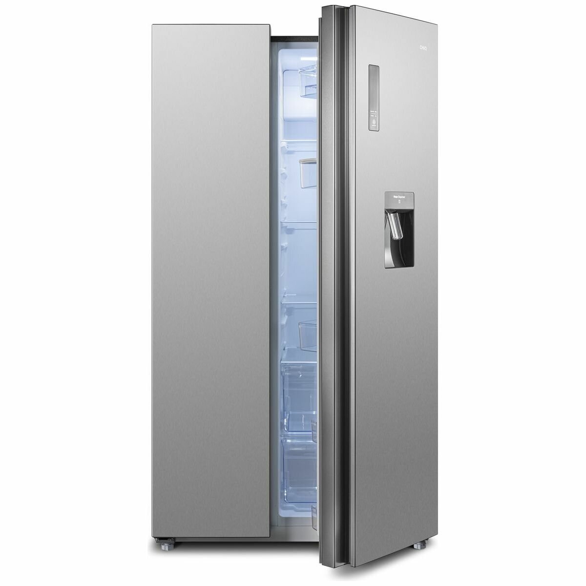 CHiQ 559L Side By Side Fridge Silver CSS557NSD hero image