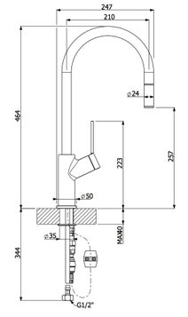 Oliveri Vilo Pull Out Mixer Tap VT0398B hero image