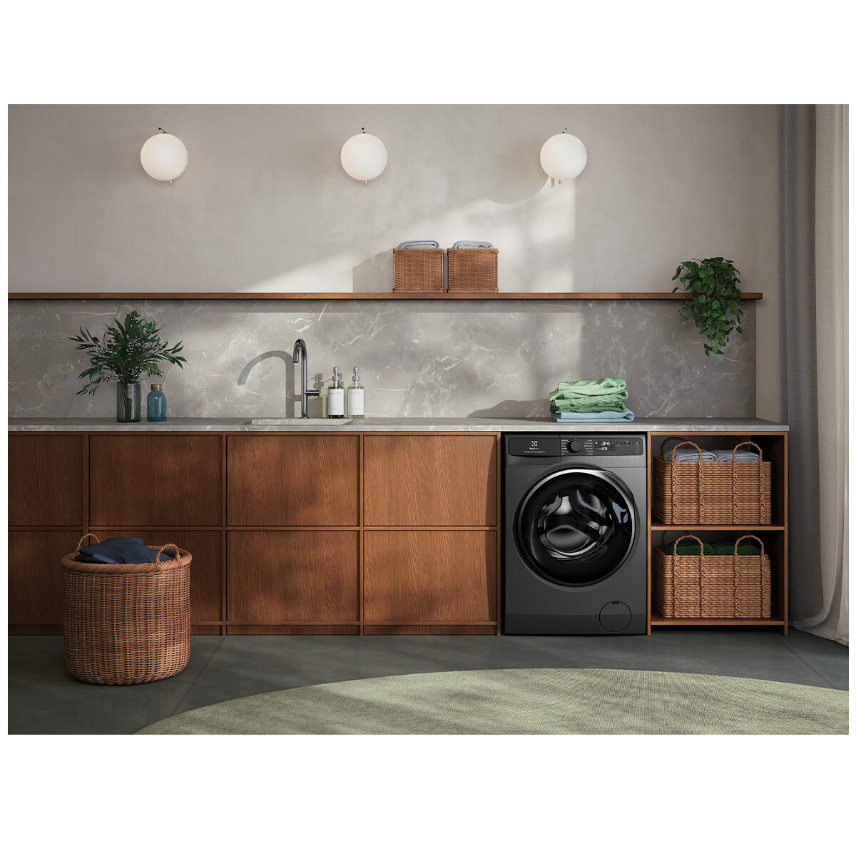 Electrolux 700 Series 12kg Front Load Washing Machine Dark Onyx EWF1243R7SC hero image