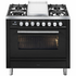 ILVE Professional Plus Series 90cm 6 Burner & Teppanyaki Freestanding Electric Oven with Milano Knobs P09FDWE3BK image NaN