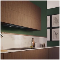 Neff 90cm N 90 Integrated Rangehood Clear glass black printed Matt Black D99XET2S5 hero image