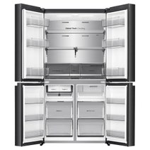 Hisense 640L PureFlex Quad Door Refrigerator with Non-Plumbed Ice and Water Dispenser Dark Stainless Steel HRCD640TBW hero image