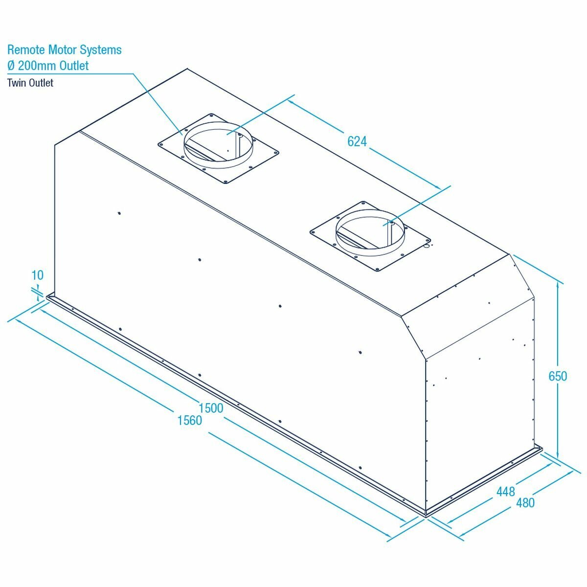 Whispair 156cm Toronto Mega Deep Under Cupboard Rangehood with External Remote Twin Pro Plus Motor X3T16S5.2EPP hero image