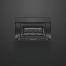 Fisher & Paykel Series 9 76cm Minimal Handleless Compact Combi-Microwave Oven Black OM76NMUNB3 hero image