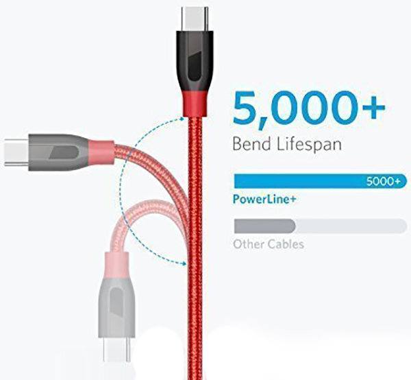Anker A8168H91 PowerLine+ .9m USB-C to USB-A 3.0 Cable with Pouch hero image