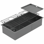 Abey Piazza 1 and 3/4 Square Bowl Sink Black Pearl CR500DB hero image