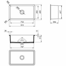 Turner Hastings Cuisine 81 x 48 Fine Fireclay Single Bowl Sink Gloss White CU81FS hero image