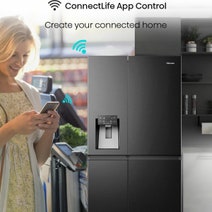 Hisense 632L Side by Side Refrigerator Black Steel HRSBS632BW hero image