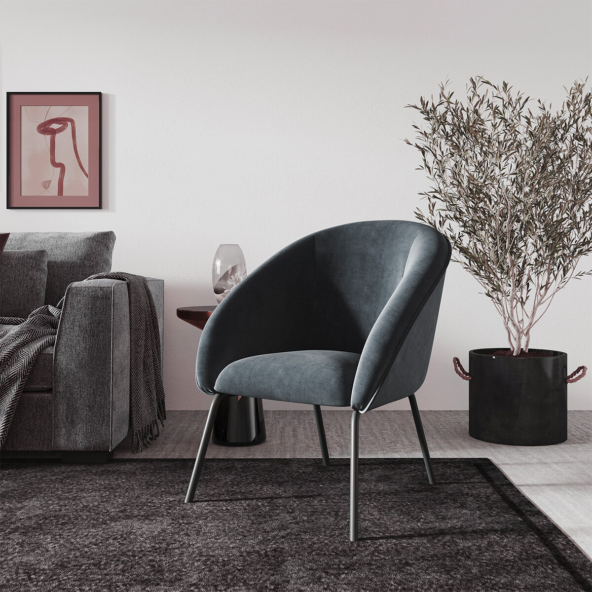 Ostro Austinmer Accent Chair Charcoal WA0920BCHAR hero image