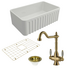 Turner Hastings Novi 75 Butler Sink Pack with Brushed Brass Providence Double Mixer Tap and Accessories PKG022 image NaN