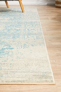 Rug Culture Evoke Large White Blue Rug 290X200CM - EVO-253-WBLU-290X200 hero image
