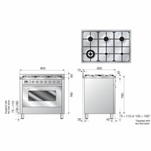 ILVE 90cm Nero Lusso Freestanding Dual Fuel Oven/Stove L096WMP/MGD hero image