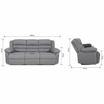 SILC Global Star Fixed Three seater with Two Single Recliners Pepper Grey 21001100 hero image