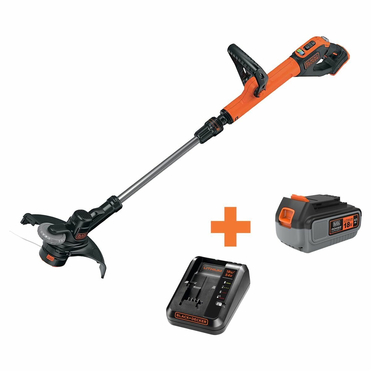 Black & Decker STC1840EPC-XE 18V 30CM 4.0Ah Powercommand String Trimmer