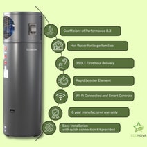Econova 290L All in One Heat Pump Hot Water System Obsidian Grey ECON-300RVW hero image