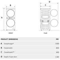 Haier 12kg + 9kg Series 600 Laundry Centre Black HLC1290CTB2 hero image