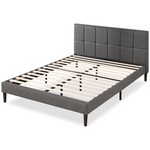 Zinus Leo Fabric Bed Frame Dark Grey Wooden Slats Queen AU-FSPBO-Q hero image