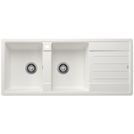 Blanco LEGRA 8S Double Bowl Top Mount Sink with Right Hand Drainer Silgranit White 528071 hero image