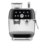 Smeg 50s Style Espresso Machine with Built-in Grinder Black EGF03BLAU hero image