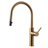 Titan Essentials Lite Gooseneck Pull Out Kitchen Mixer Tap - Brass TTBRXP image NaN