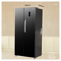 Linarie Villarly 444L Side by Side Fridge Black Gloss LSSBS460BK hero image