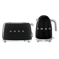 Smeg Temperature Control Kettle and Four Slice Toaster Breakfast Pack Black KLF04BLAUTSF03BLAU