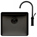 Titan Large Bowl Sink & Mixer Tap Package Black Steel TSBS522PK hero image