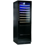 Schmick Upright Dual Zone Black Glass Door and Drawer Wine Refrigerator Black BD425D-X-B hero image