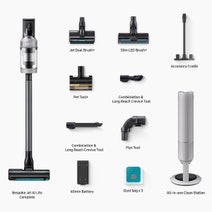 Samsung Bespoke AI Jet Lite Stick Vacuum and Clean Station Grey VS80F28DFP hero image