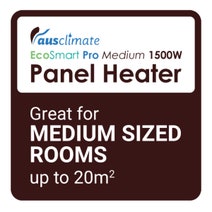 Ausclimate EcoSmart Pro Medium 1500W Panel Heater Charcoal Black ACPH905 hero image